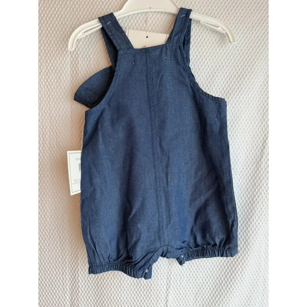 Shabby Chic 2Pc Shortalls Set Blue 6/9
